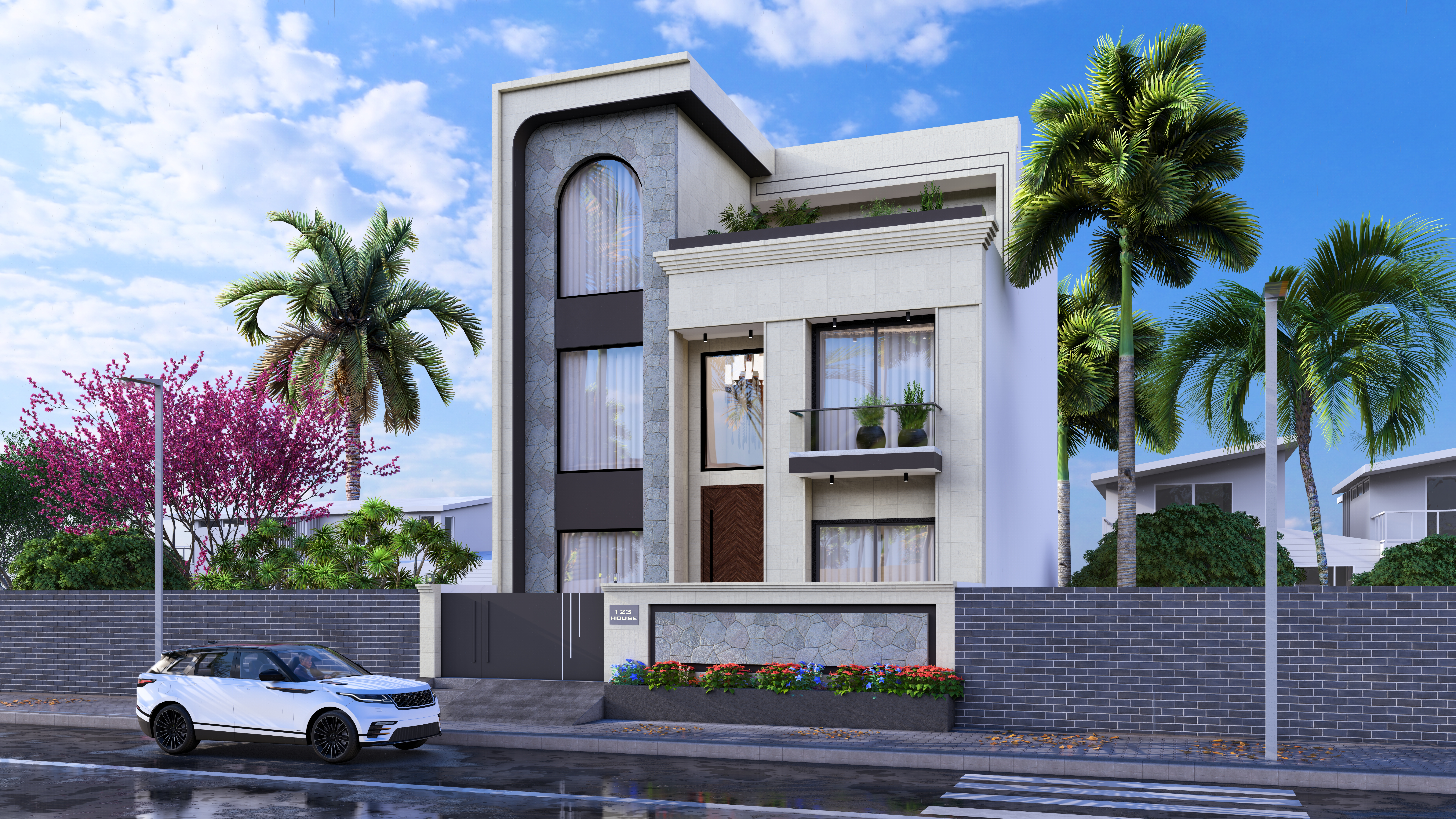 Arched Contemporary Elevation