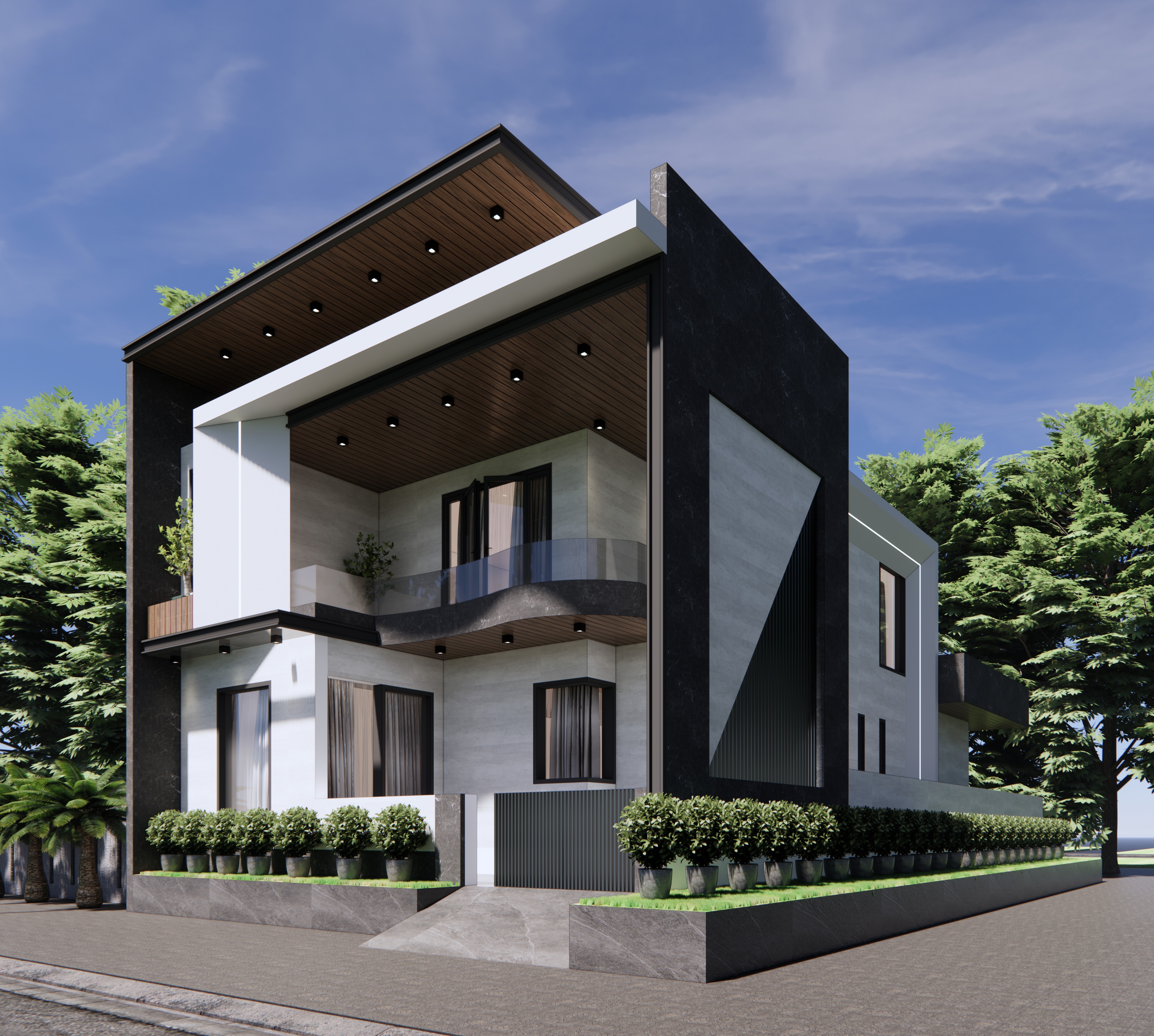 Dark Facade Duplex