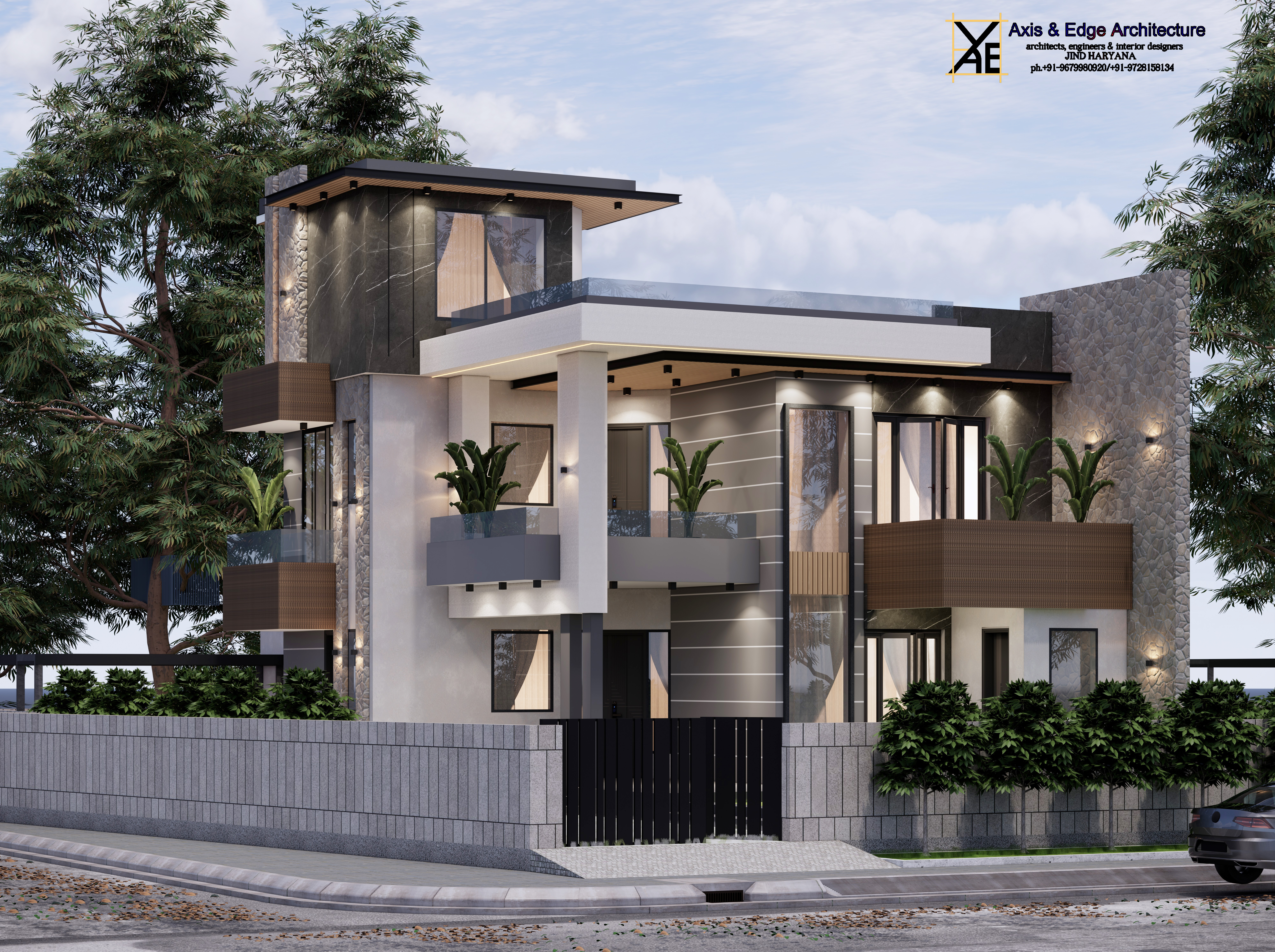 Modern Villa Night Lighting