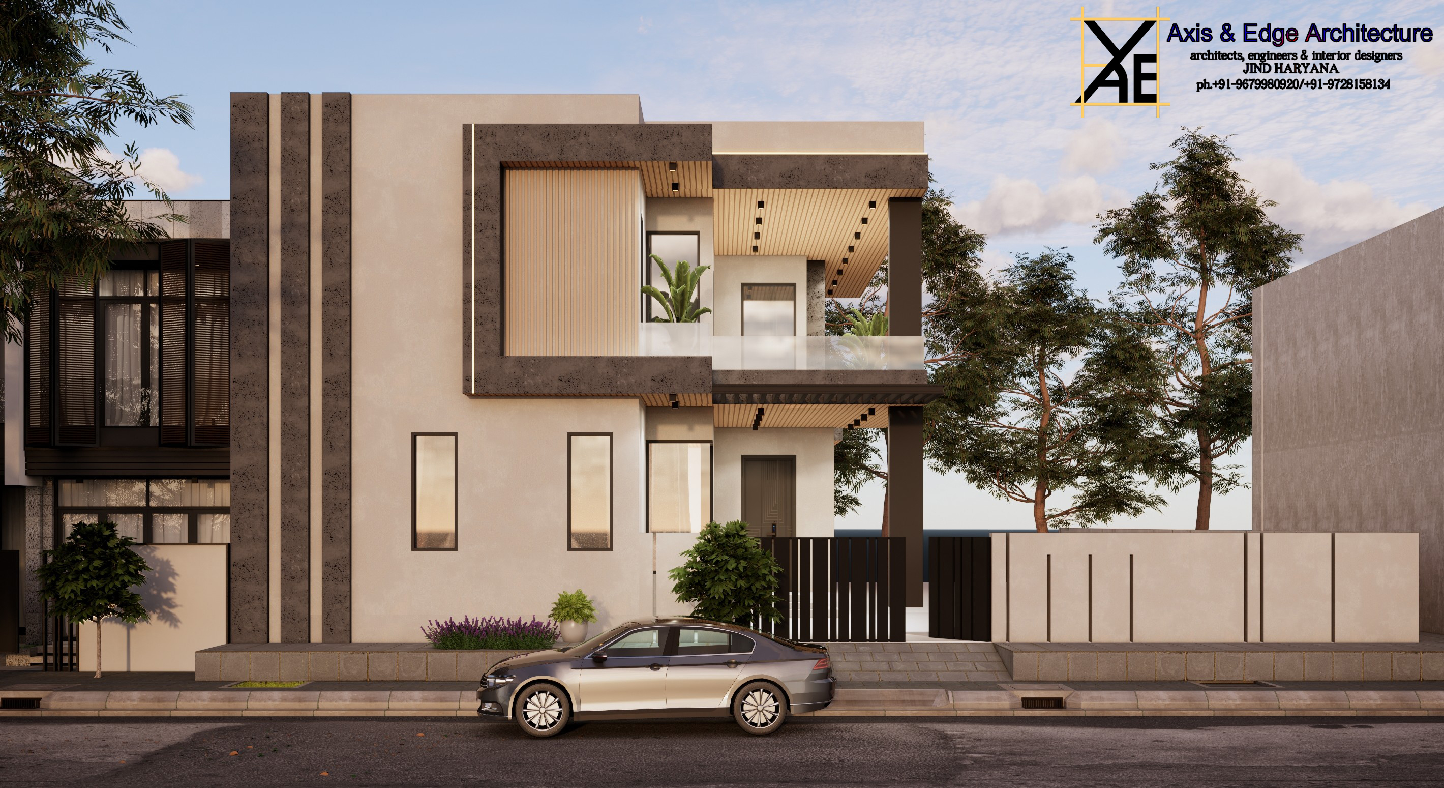 Box Frame Elevation Dusk